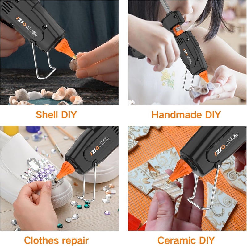 IZIO100W Hot Glue Gun Kit, Fast Heating for DIY Crafts Home Repair, Includes 21 Glue Sticks, Anti-Scald Nozzle, Pouch - Image 5